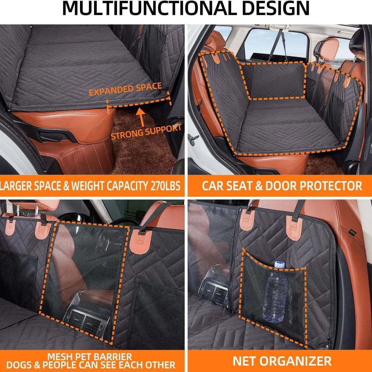 Dog Car seat Cover - Waterproof, Spacious, Easy Setup