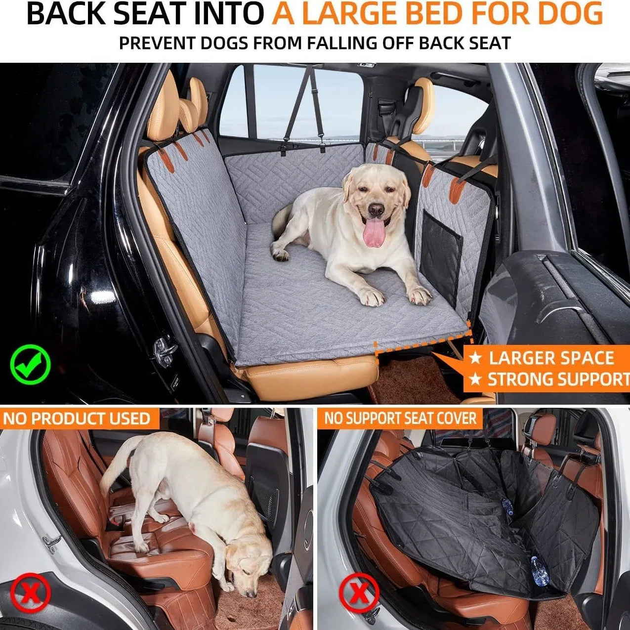 Dog Car seat Cover - Waterproof, Spacious, Easy Setup